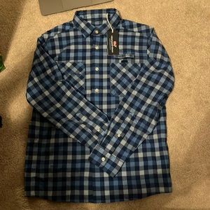 vineyard videos plaid long sleeve performance shirt